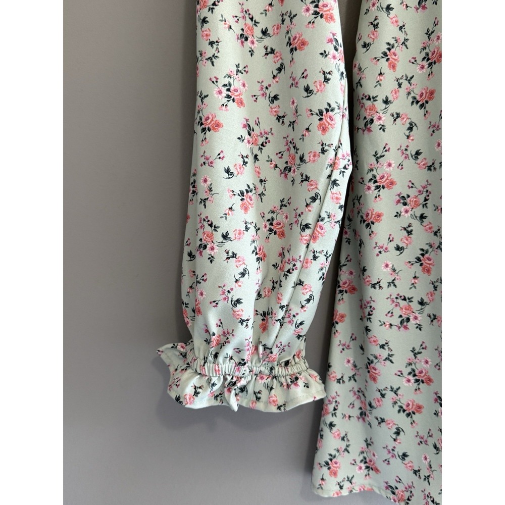 Altar'd‎ State Floral Dress Puff Sleeve Cottage Western Ruffled Cuff Short Large - Picture 5 of 16